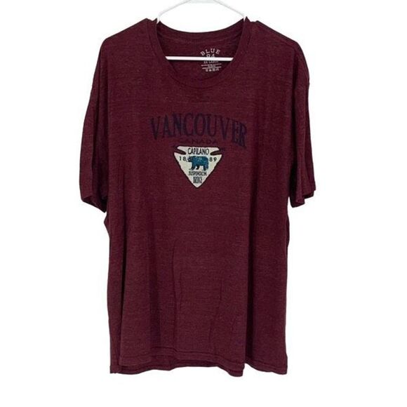 Blue 84 Mens Vancouver Canada Capilano 1889 Short Sleeve T-Shirt Maroon Size 2XL - Picture 3 of 4